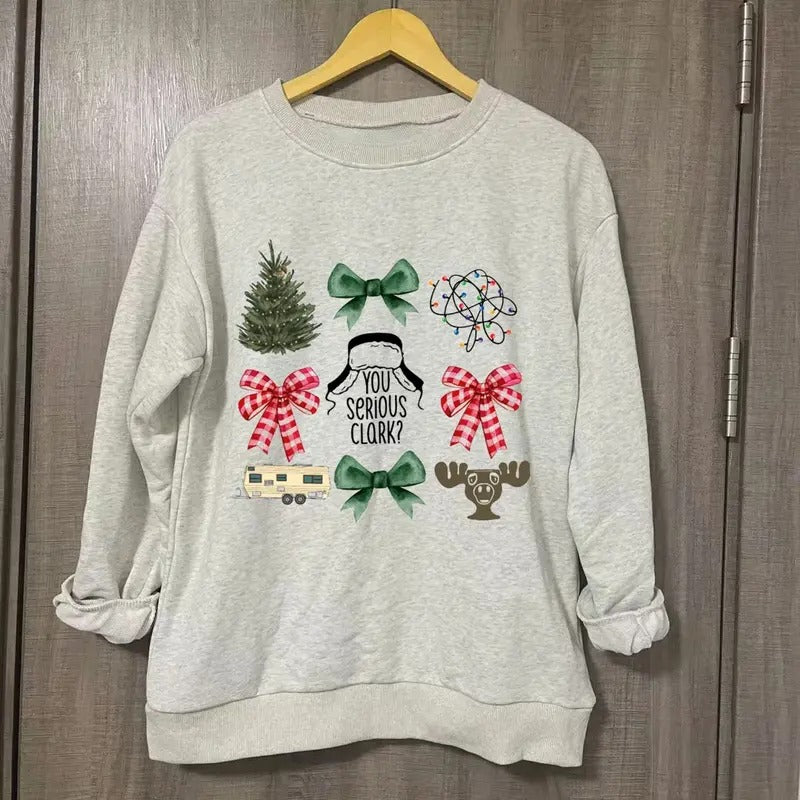 Vintage Christmas Coquette Bow Graphic Tee - Christmas Lights - Christian Christmas - Xmas - Cute Christmas Clothing - Christmas Gifts - Santa Claus