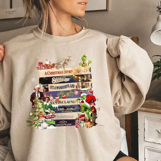 Vintage Christmas VHS Sweatshirt, Retro Funny Christmas VHS Sweatshirt, Christmas 90s Movies Sweater, Christmas VHS Movies,Merry Christmas Hoodie