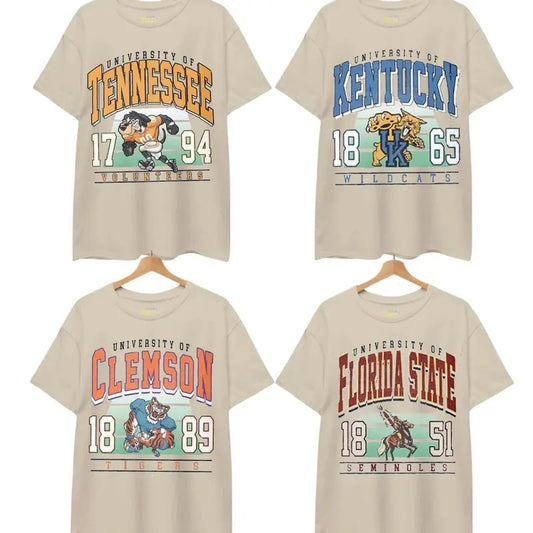 Vintage College All Teams NCAA T-shirt, Vintage T-shirt All Teams NCAA, Classic Sport T-shirt, Gifts For Sport. Cotton  Menswear Tee