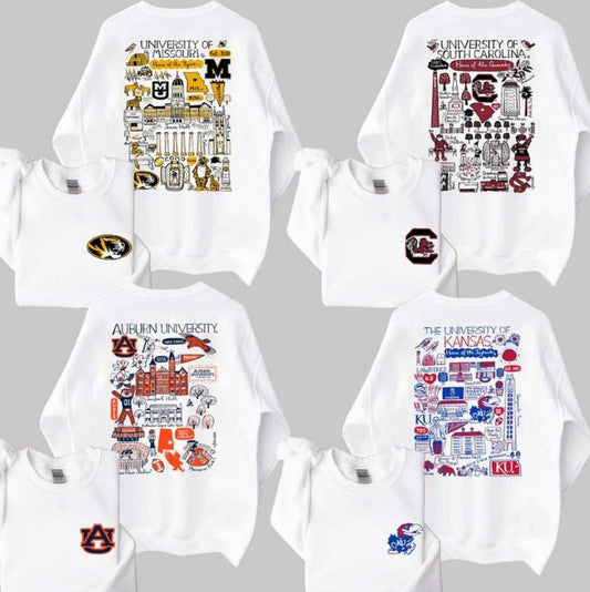 Vintage College Art Football NCAA Sweatshirt, White Sweatshirt All Teams NCAA, Classic Sport Sweatshirt, Gifts For Fan Sport. Crewneck Menswear