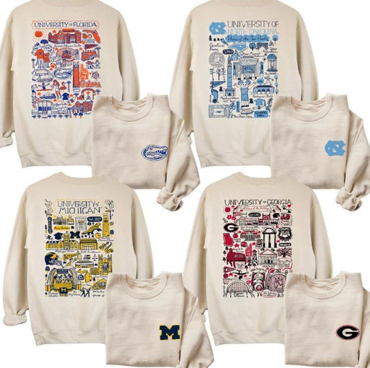 Vintage College Football Basketball NCAA Sweatshirt, Sand Sweatshirt All Teams NCAA, Classic Sport Sweatshirt, Gifts For Fan Sport. Crewneck Menswear