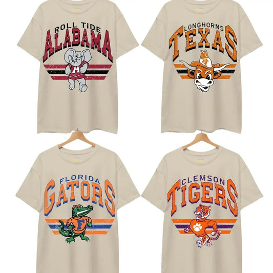 Vintage College NCAA T-shirt, Vintage T-shirt All Teams NCAA, Classic Sport T-shirt, Gifts For Sport. Cotton