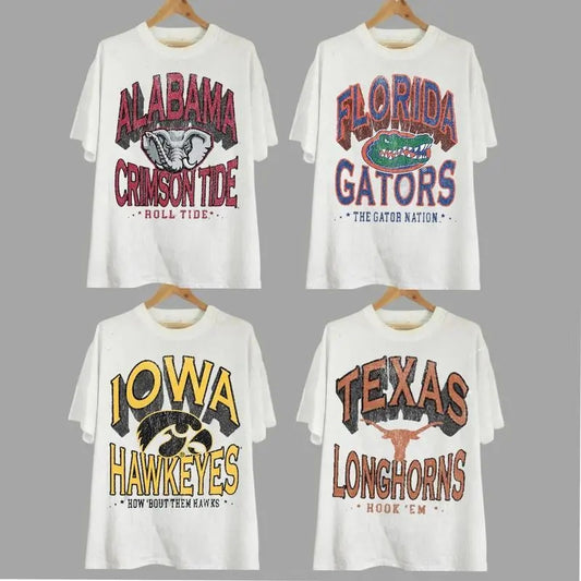 Vintage College NCAA Unisex Classic T-shirt, Vintage T-shirt All Teams NCAA, Classic Sport T-shirt, Gifts For Sport. Cotton