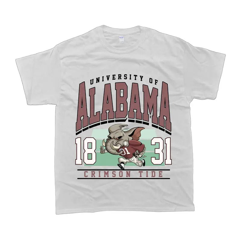 Vintage College NCAA White Gildan T-shirt Womenswear Unisex Cotton