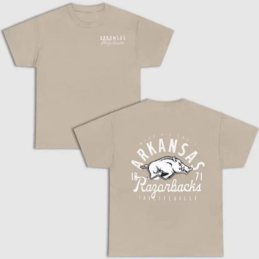 Vintage Crimson Arkansas Razorbacks T-Shirt, NCAA Tee, Full Color T-Shirt, Unisex T- Shirt, For Men, For Women