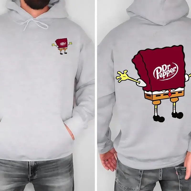 Vintage DR. Pepper Hoodie Cute Soda Drink Shirt, Soda Lover Gift, Dr Pepper Gifts 2Sides Printed Classic Fabric Menswear Pullover Hoodie Cotton Pocket
