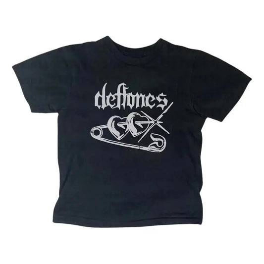 Vintage Deftones Baby Tee - Women's Y2K Style Emo Girls Punk Streetwear Shirt - Womenswear, Top