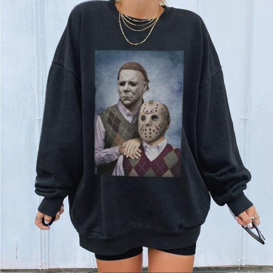 Vintage Design Halloween Ghost Face Scream Michael Myers Shirt - Sweatshirt - Hoodie