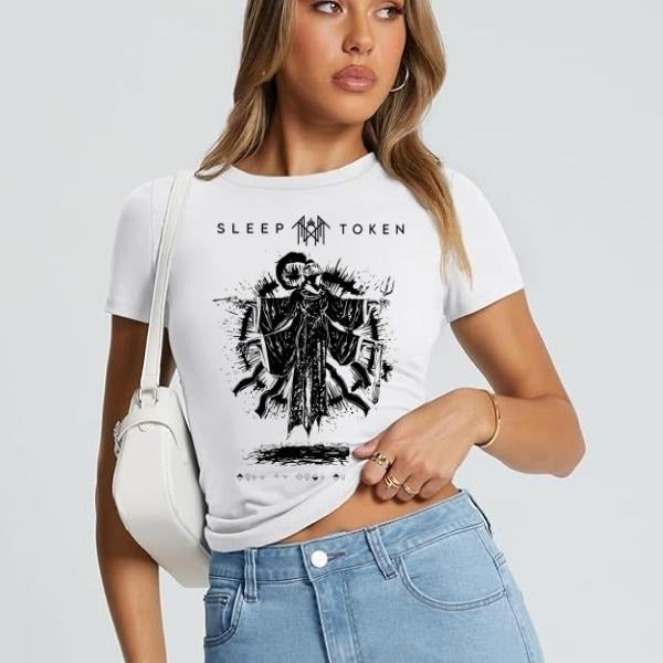 Vintage Design Limited Sleep Token The Grim Reaper Baby Tee Croptop Made Of Bella Canvas FabricGift For Rock Music Lover, Gift For Fan