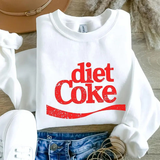 Vintage Diet Coke Sweatshirt Coke Gifts for Caffeine Addicts Soda lover shirt Coca Cola Crewneck Present for Mom Unisex Gilden Sweater