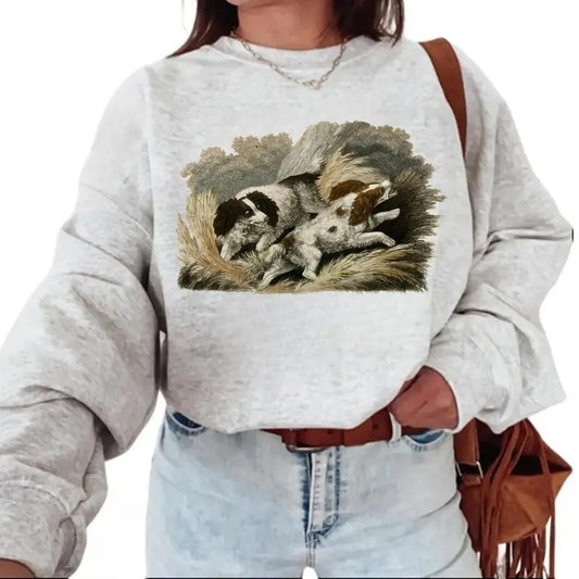 Vintage Dog Hunting Sweatshirt T-shirt, Hello Hunting Season Funny Hoodie, Unisex Nature Animal Lover Cotton Womenswear Garment Day