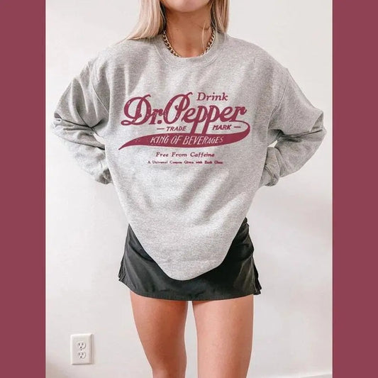 Vintage Dr Pepper Sweatshirt - Retro Soda Dr Pepper Gifts for Her - Gildan Crewneck Sweatshirt for Fall and Winter