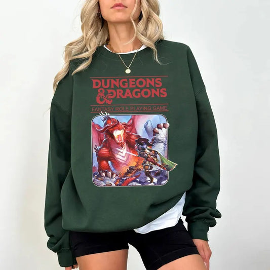 Vintage Dungeons & Dragons Sweatshirt Hoodie T-Shirt, DnD Sweatshirt, DnD Shirt, Dungeon Master Sweatshirt, Fantasy Role Playing Game Shirt, D20, RPG