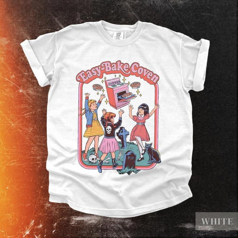 Vintage Easy Bake Coven TShirt | Funny Retro 80s 90s Y2K Shirt, Trendy Cute Boho Top, Halloween Scary Horror Tee, Baggy Movie Night T-Shirt