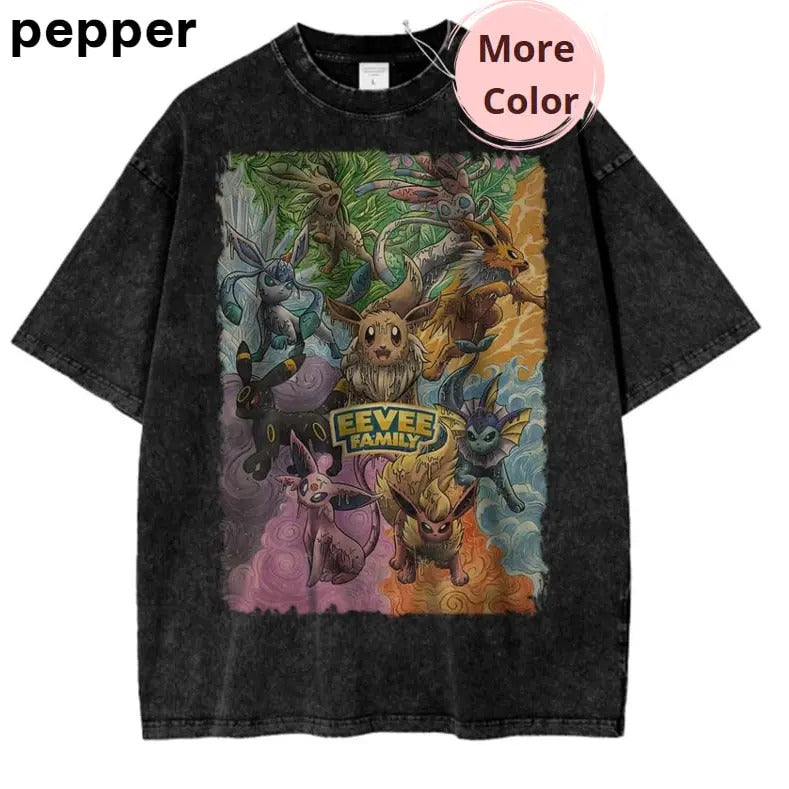 Vintage Eevee Anime Shirt, Pokemon Tee for Fans and Collectors, Anime Graphic Tee, Vintage T-Shirt Menswear Top Underwear Tshirt