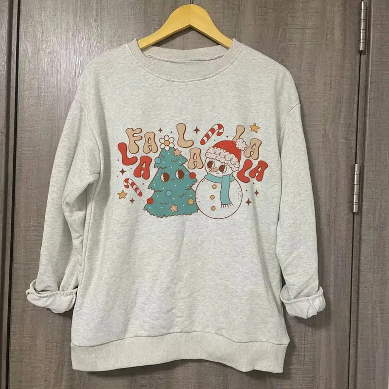 Vintage Fa La La La La Christmas Graphic Tee - Christmas Family Shirt - Merry Christmas - Christian Christmas - Xmas - Cute Snowman Shirt - Christmas Gifts