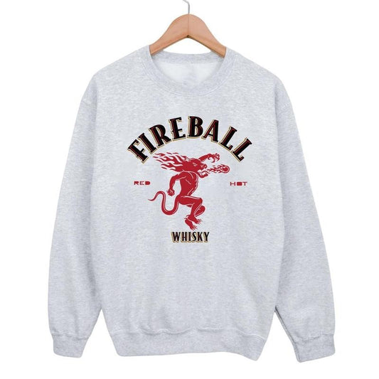 Vintage Fireball Whisky Crewneck Sweatshirt, Firebal Fan Gift, Party Sweatshirt For Fall and Winte