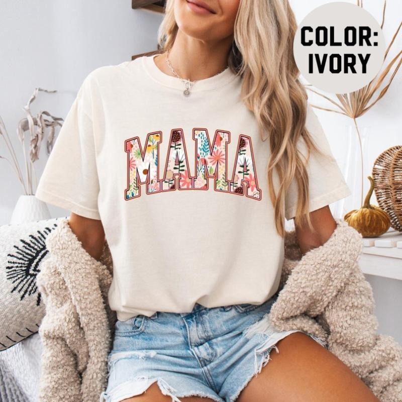 Vintage Floral Mama T-shirt, Mama T-Shirt, Strong Woman Shirt, Gift For Mothers Day, Women's T-Shirt, Mama Tee, Graphic Tee