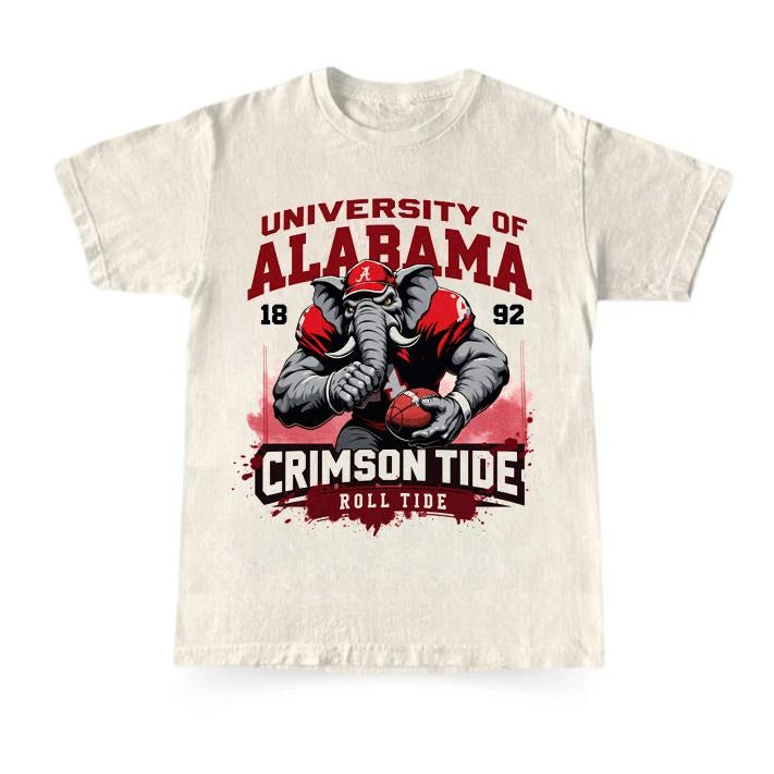 Vintage Football Alabama Crimson Tide Cotton T-Shirt Unisex Design