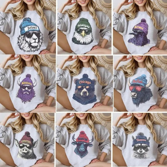 Vintage Football Mascot Christmas Crewneck Sweatshirt,Football Retro Shirt