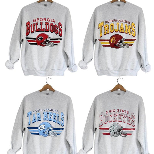 Vintage Football NCAA Sweatshirt, Vintage Sweatshirt All Teams NCAA, Classic Sport Sweatshirt, Gifts For Football Fan Sport. Crewneck Menswear