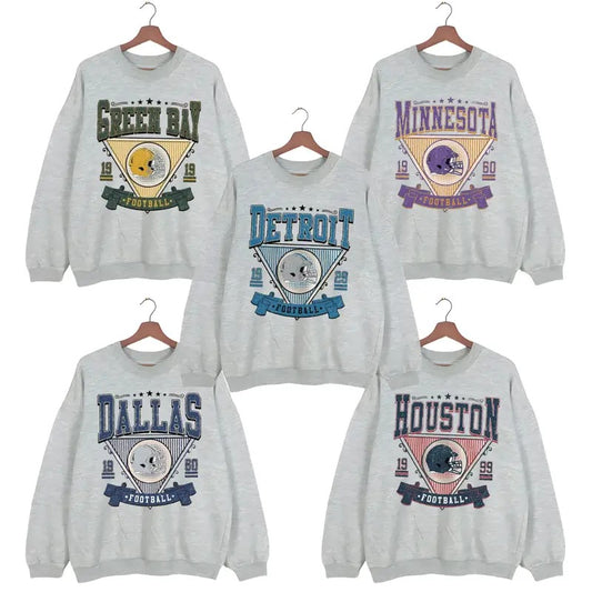 Vintage Football Sweatshirts - All Team Collection in Sport Grey for Every Fan