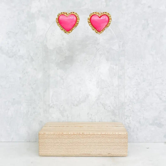 Vintage Frame Heart Earrings