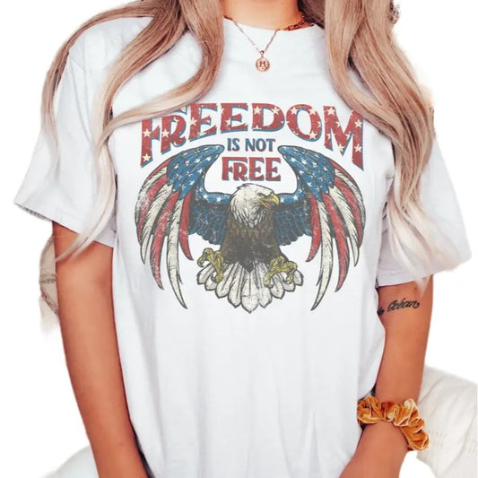 Vintage Freedom Is Not Free Eagle Shirt, America Shirt, Fourth Of July Shirt, 4th Of July, Independence Day, Unisex T-Shirt, Gifts For Family Friends, Short Sleeve Tee Shirt, Gifts For 4th Of July