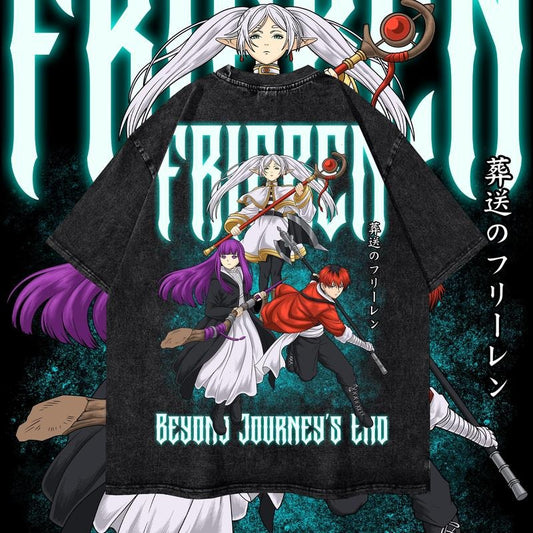 Vintage Frieren Dyenomite Mineral Wash Shirt, Frieren: Beyond Journey's End Shirt, Unisex Anime T-Shirt, Streetwear & Gym Style, Classic Cotton