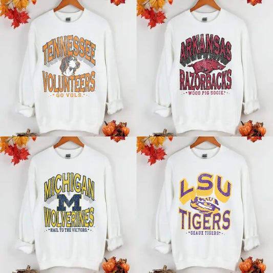Vintage Game Day College All Teams NCAA White Color Sweatshirt, Vintage Sweatshirt All Teams NCAA, Unisex Retro Tee For Men, For Women, Classic Sport Sweatshirt, Gifts For Sport, hp fan, Cotton Sweatshirt