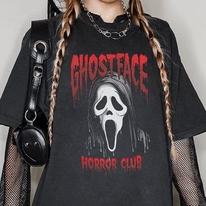 Vintage Ghost Face Shirt | Scream Movie Shirt | Horrow Halloween Shirt | Halloween Scary Movie Shirt | Halloween Party Crewneck Cotton