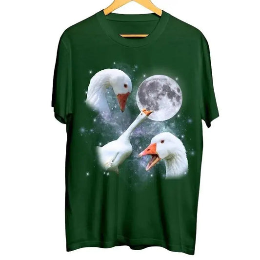 Vintage Goose 90s Graphic Shirt, Goose Lovers Retro Moon Tee, 2000s Nature Moon Alpha Shirt, Nostalgia Unisex Oversize Tee, Goose Party Gift Man