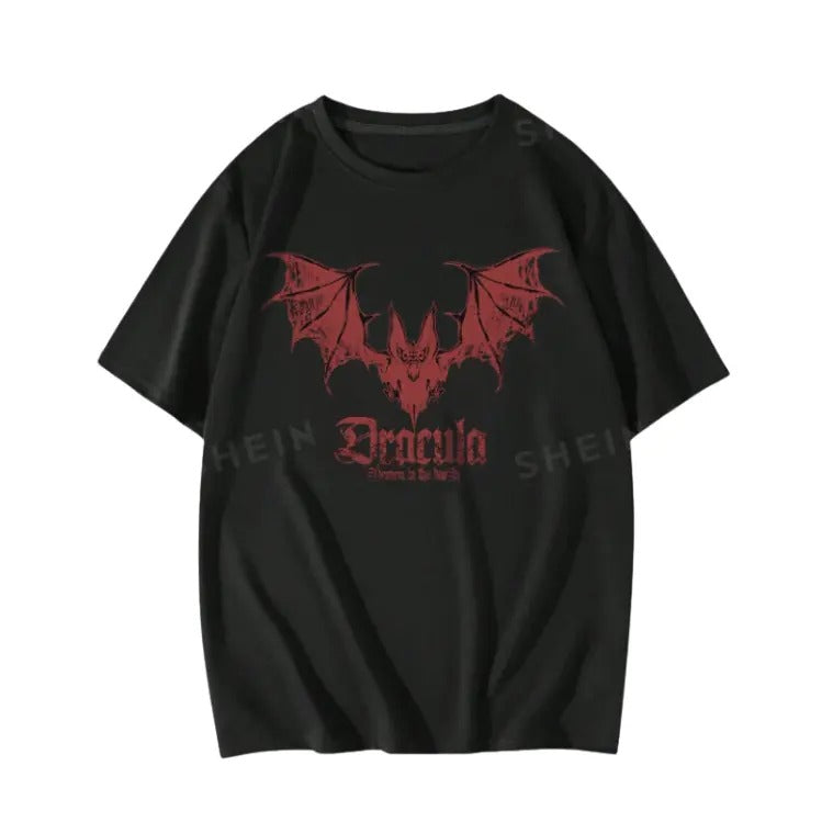 Vintage Goth Men Bat Print Graphic Tee, Sweatshirt, Hoodie Gift For Women Top Womenswear Underwear Cotton Polyester T-Shirt