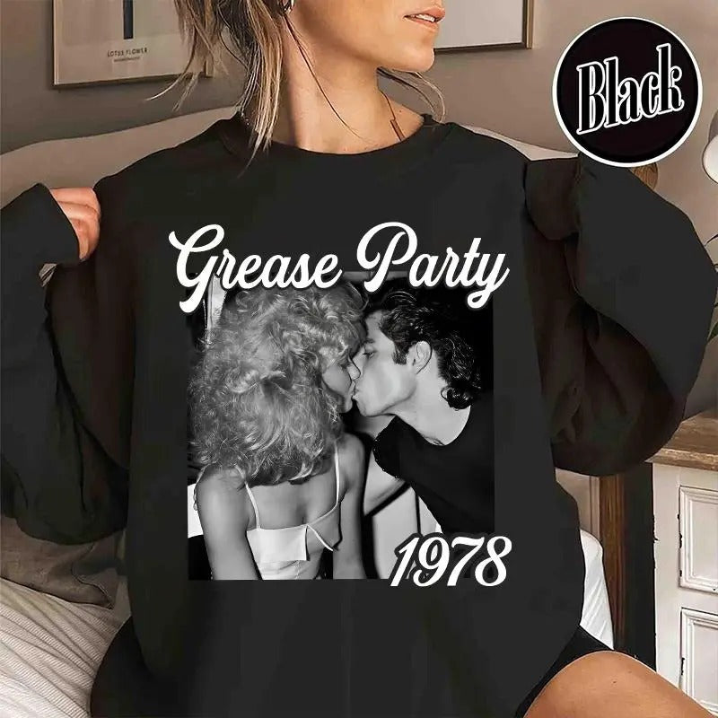 Vintage Grease Party 1978 Sweater, Iconic Movie Grease Moment Shirt, Olivia Newton John Sweater, Old School Movie Sweatshirt