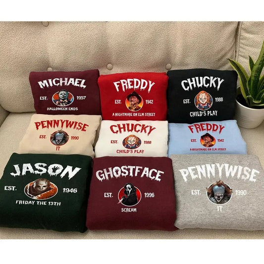 Vintage Halloween Characters Sweatshirt, Halloween Crewneck, Halloween Movie Fan Gift, Characters Movie Gift Classic Cotton