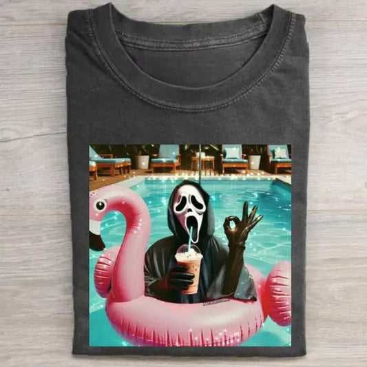 Vintage Halloween Graphic T-shirt, Ghost Face Ok Tee, Horror Movie Shirt, Horror Character, Funny Halloween Sweatshirt