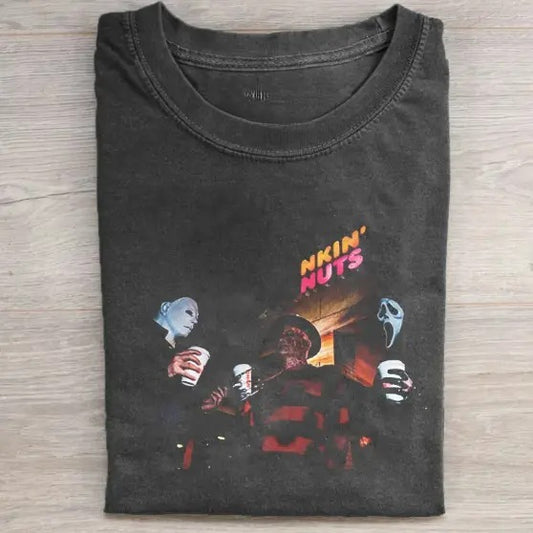 Vintage Halloween Graphic T-shirt, Ghost Face X Michael Myers X Freddy Krueger Tee, Horror Movie Shirt, Horror Character, Funny Halloween Shirt, Unisex T-Shirt, Gift For Men Women