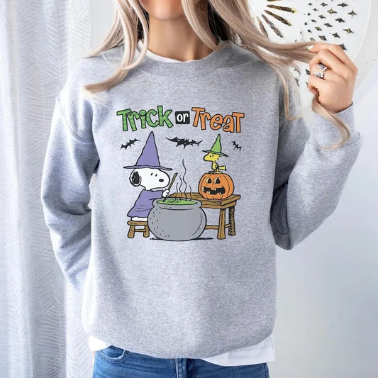 Vintage Halloween Sweatshirt, Cute Trick or Treat Sweater, Vintage Cartoon Fall Sweatshirt, Cartoon Trick or Treat Shirt, Halloween Gift