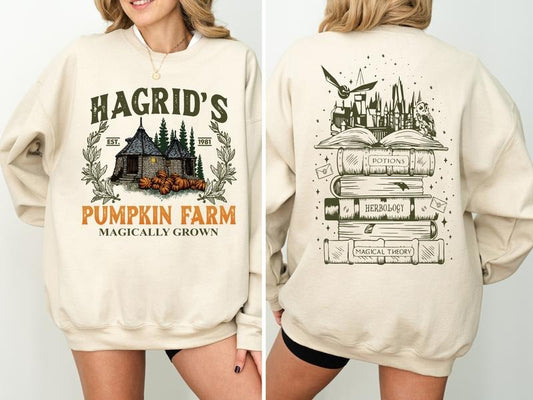 Vintage Hargids Pumpkin Farm Sweatshirt, Vintage Pumpkin Patch Shirt, Retro Halloween Sweater, Hagrid Pumpkin Sweatshirt, Halloween Farm Shirt, Magical Grown Sweater
