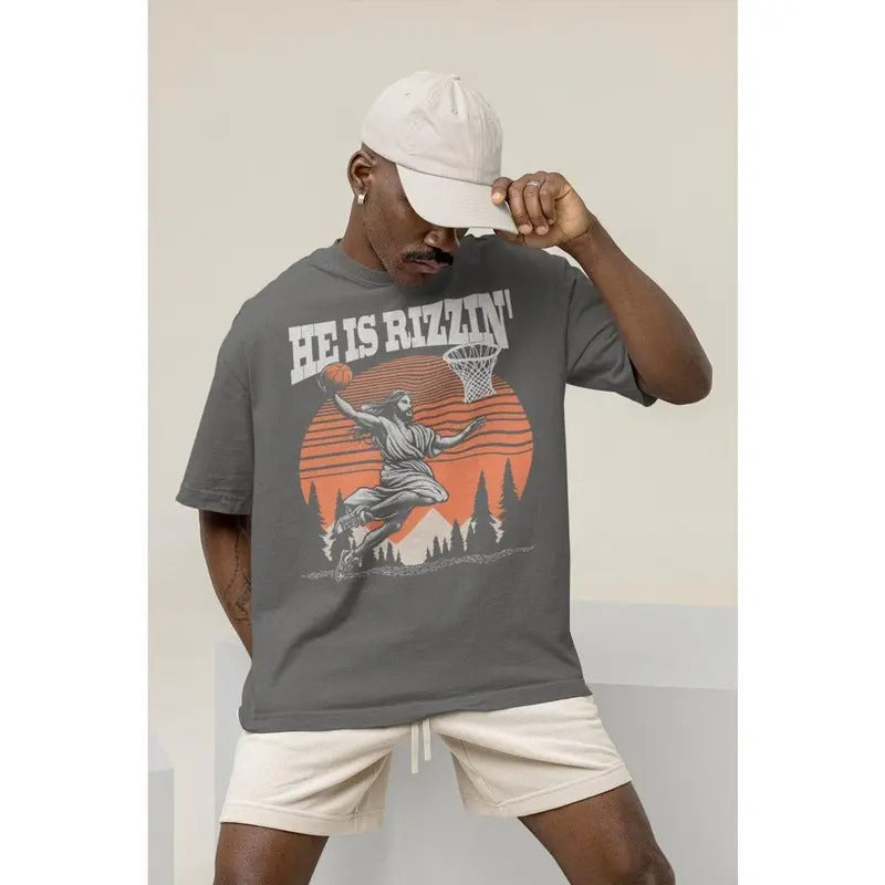 Vintage He Is Rizzin' Shirt ,Jesus Playing Basketball Shirt,Funny Jesus Shirt,Jesus Gifts,Christian Funny Shirt,Easter Shirt,Jesus Lover  T-shirt, sweater and Hoodie