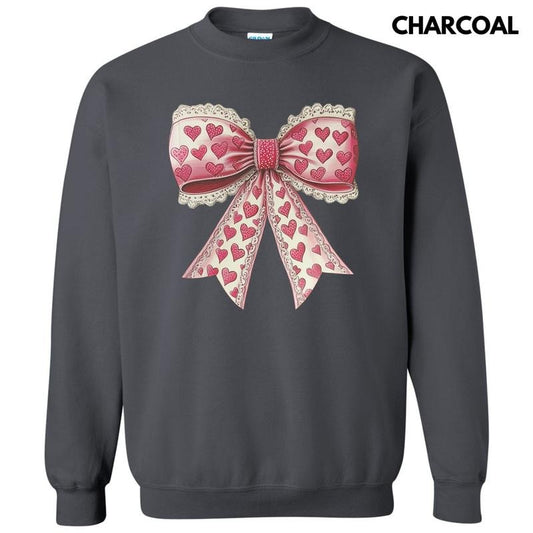 Vintage Heart Lace Bow Sweatshirt