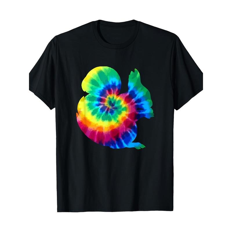 Vintage Hippie Squirrel Tie-Dye Tee - 100% Cotton, Short Sleeve, Crew Neck - Perfect for Casual Wear & Gifts Made in USA
