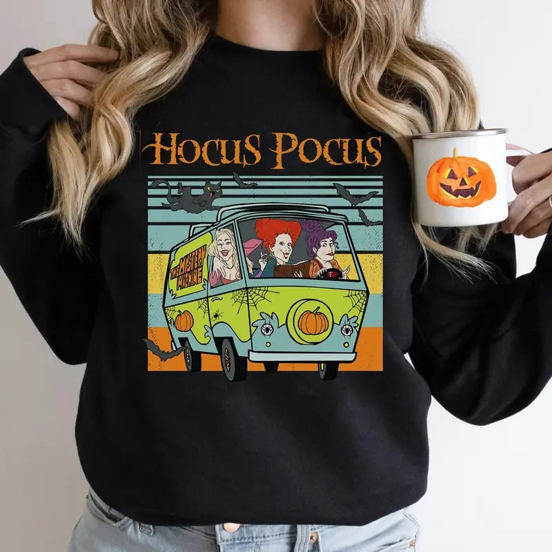 Vintage Hocus Pocus  Sweatshirt , Halloween Shirt, Sanderson Sisters Tee, Witch Sisters Vintage Style Halloween T-Shirt, Halloween Gift