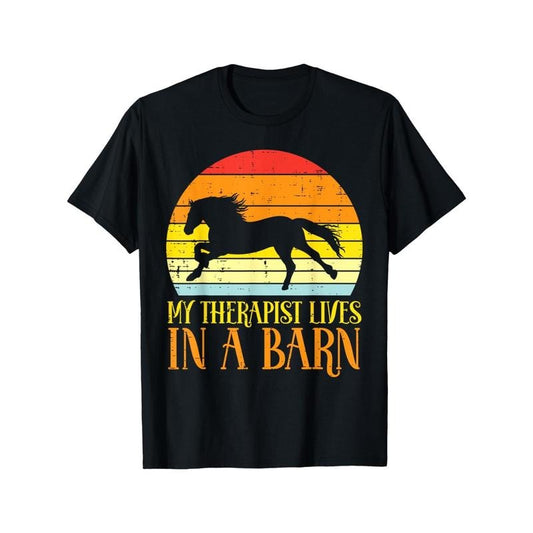 Vintage Horse Print Cotton T-Shirt for Men - Comfortable & Stylish, Perfect Gift for Dad or Mom made in usa