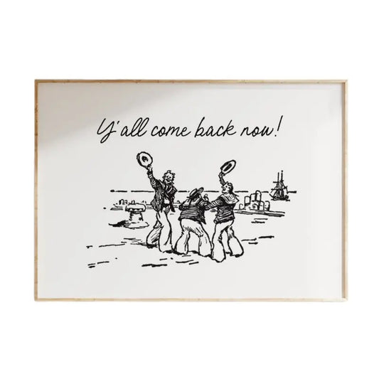 Vintage Hospitality Wall Art, Y'all Come Back Now Print For Gallery Wall, Gifts For Bestfriend Sister Wall Decor, Poster Prints No Frame, Wall Hanging Decor, Large Wall Art, Gifts For Birthday Christmas