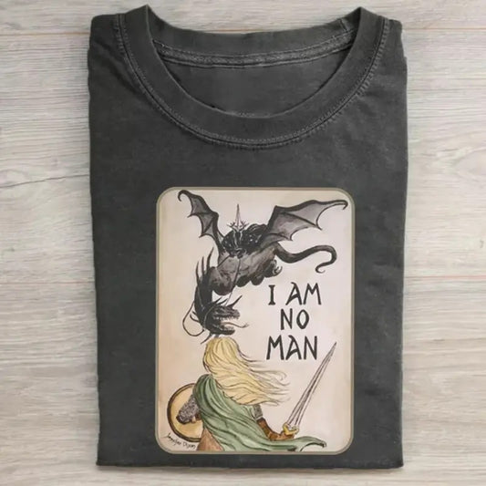 Vintage I Am No Man Graphic Tee - The Return of The King Shirt - The Lord of the Rings Movie Shirt - JRRTolkien - Middle Earth - Men's Top Menswear Hoodie