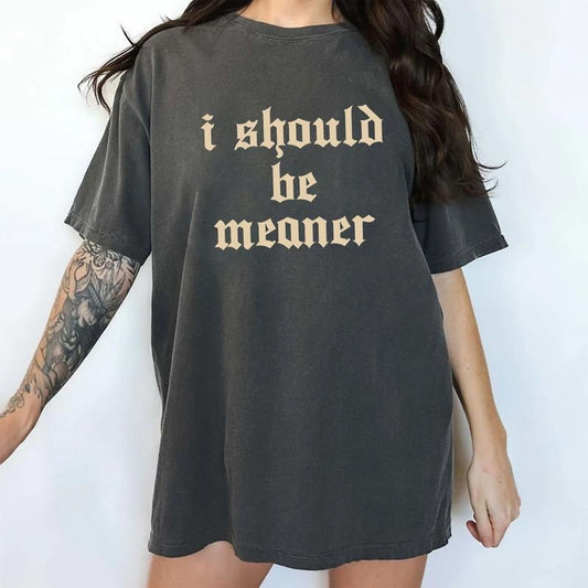 Vintage I Should Be Meaner Comfort Colors Shirt, Funny Sarcastic T-shirt, Retro Meme Graphic Tee, Sarcasm Clothing, Funny Gift For Her