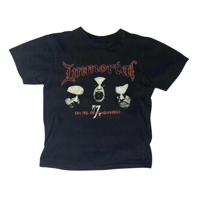 Vintage Immortal Band Baby Tee, Y2k Top Women Streetwear, Women Fitted T-Shirt, Grunge 2000s, Retro Baby Tee, Gothic Emo Girl Tops, Y2k Clothes Punk, Gift For Her
