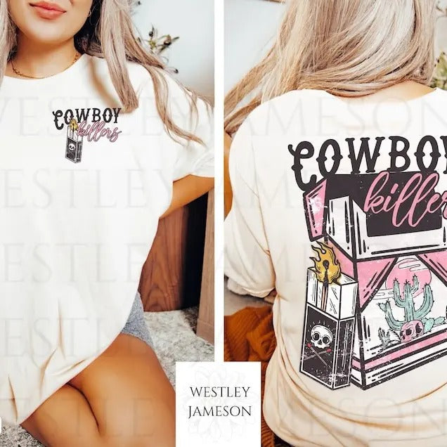Vintage Inspired Shirt, Cowboy Killers, Western Tee, Cowboy Skull Tee, Western Graphic  T-shirt, sweater  Hoodie
