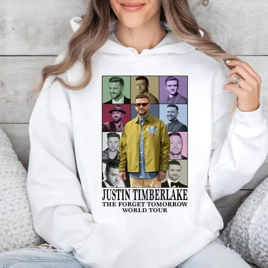 Vintage JJustin 2024 Tour Timberlake Shirt, Forget Tomorrow World Tour Sweatshirt And Hoodie, Gift For Fans, Unisex Sweater Pullover Tee